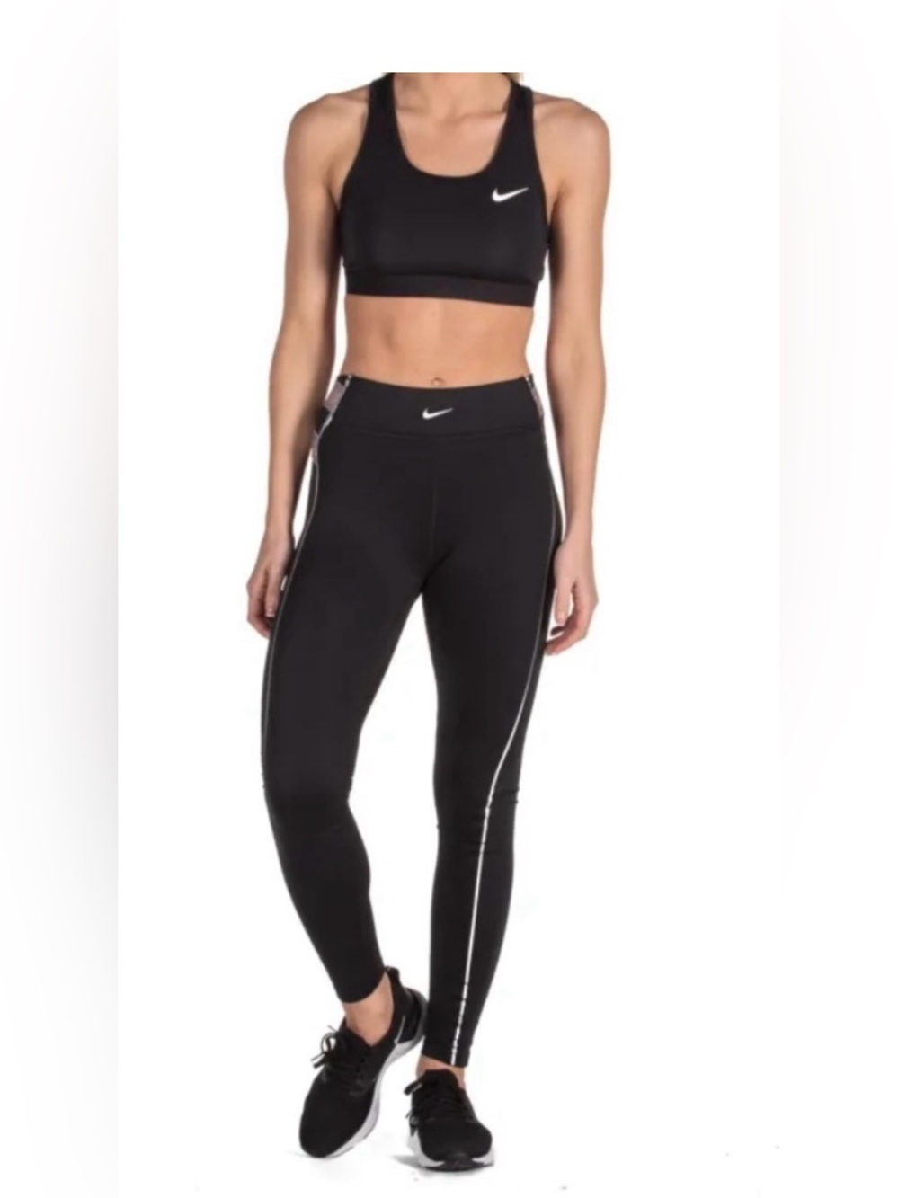 Nike Pro Hyperwarm Training Leggings Size S Womens Black And Silver